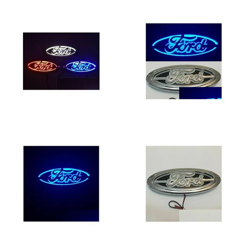 5d led car tail logo light for ford focus mondeo kuga auto badge light