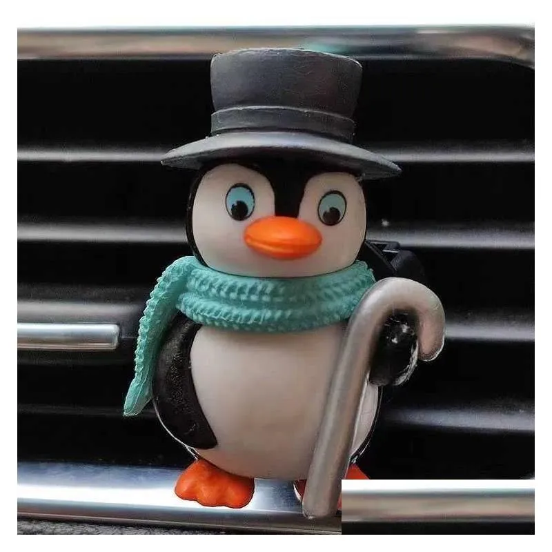 home storage cute cartoon little penguin car air freshener car air conditioning outlet aromatherapy perfume diffuser auto interior decoration