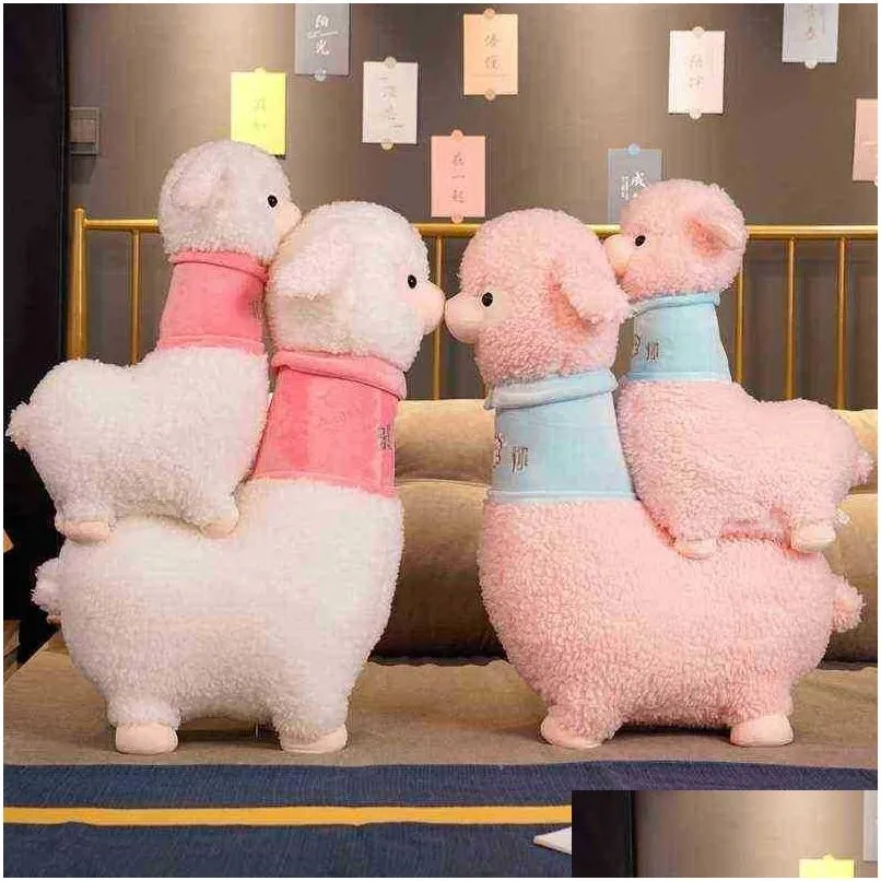 1pc 5070100cm alpaca cushion cuddle stuffed plush sheep lama  animal toy for kids soft pillow home baby birthday gift j220729