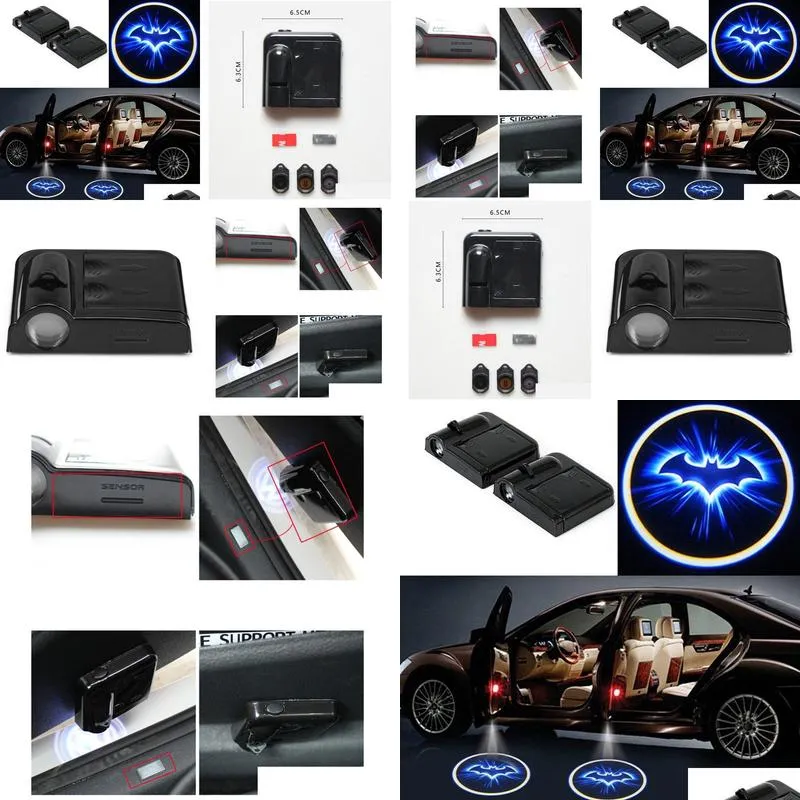 wireless car door welcome light no drill type cool bat logo lights led laser shadow projector lamp for most cars