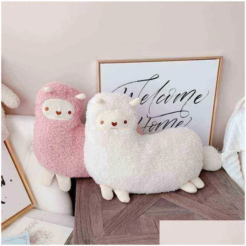 47cm soft kawaii alpaca plush pillow cute cartoon animal lamb with blanket filled doll baby sleeping pillow kids birthday gifts