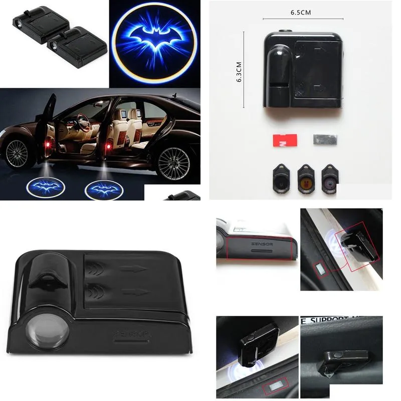 wireless car door welcome light no drill type cool bat logo lights led laser shadow projector lamp for most cars