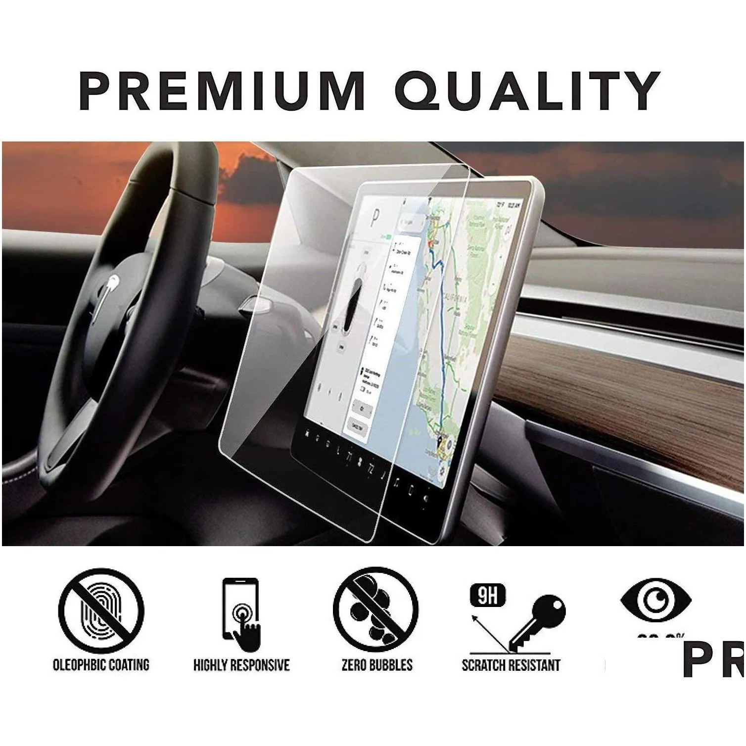 tesla model 3 center control touch screen car navigation tempered glass screen protector