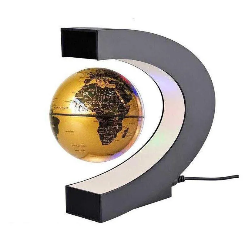 floating magnetic levitation globe led world map electronic antigravity lamp novelty ball light home decoration birthday gifts 210727