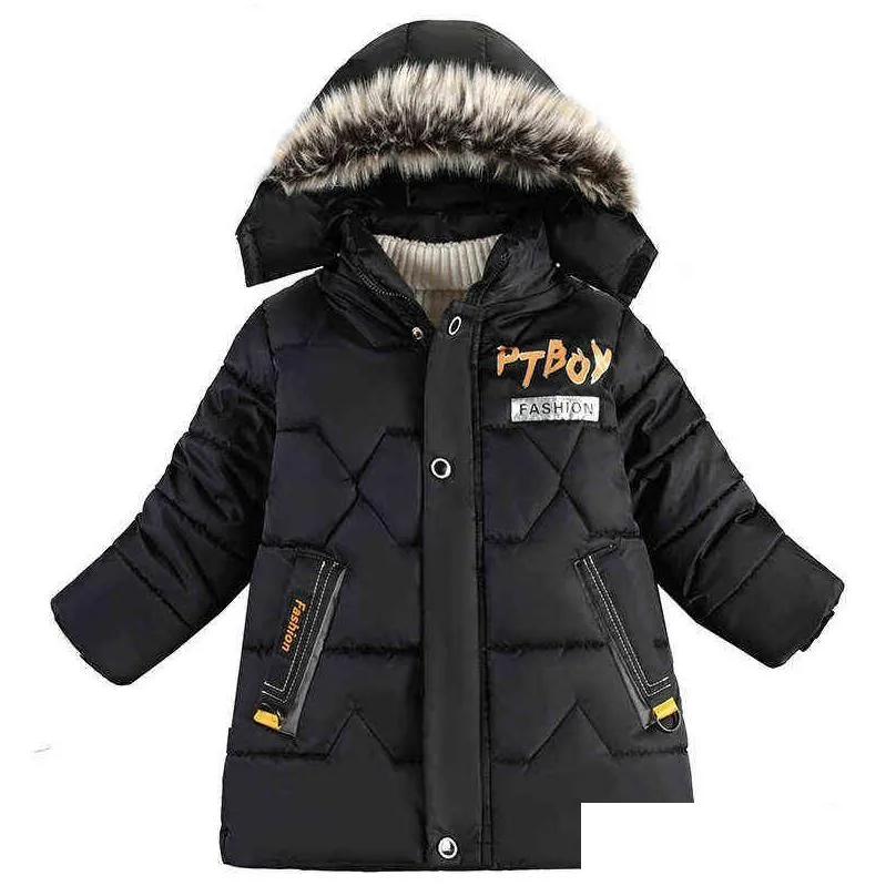 boys down jackets 510 year 2022 winter teenager boy thick warm cotton hooded jackets outerwear children clothes windbreaker jackets