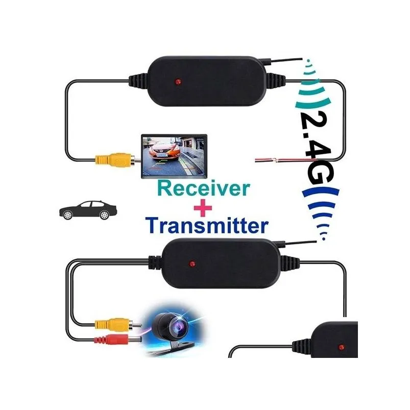 2.4 ghz wireless rear view camera rca video transmitter and receiver kit for car rearview monitor fm transmitter receiver