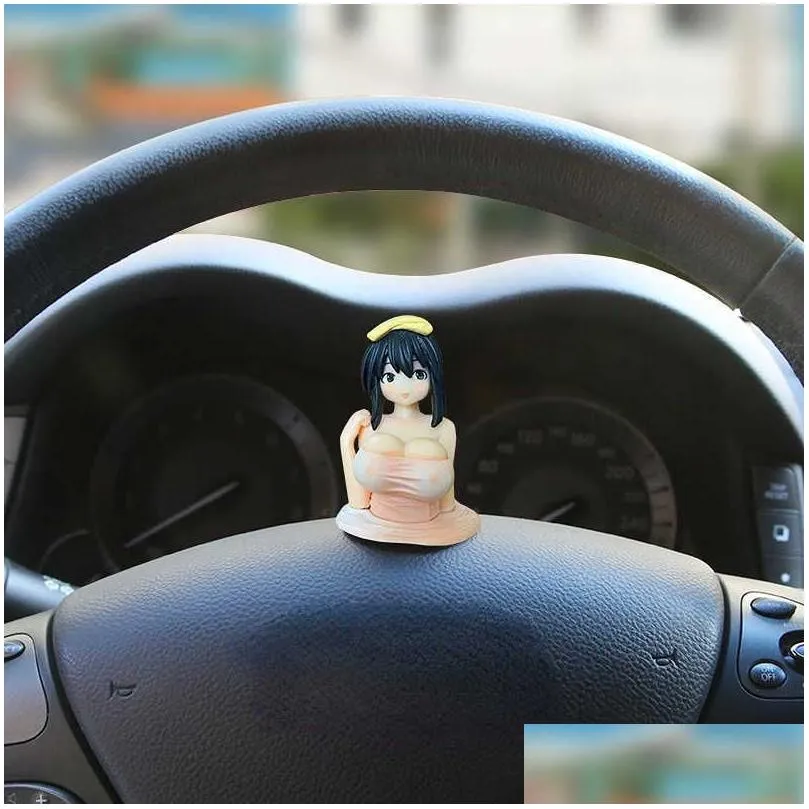 home storage anime car sticker chest shaking ornament car interior motorcycle bicycle car toys boobs decoration stickers car