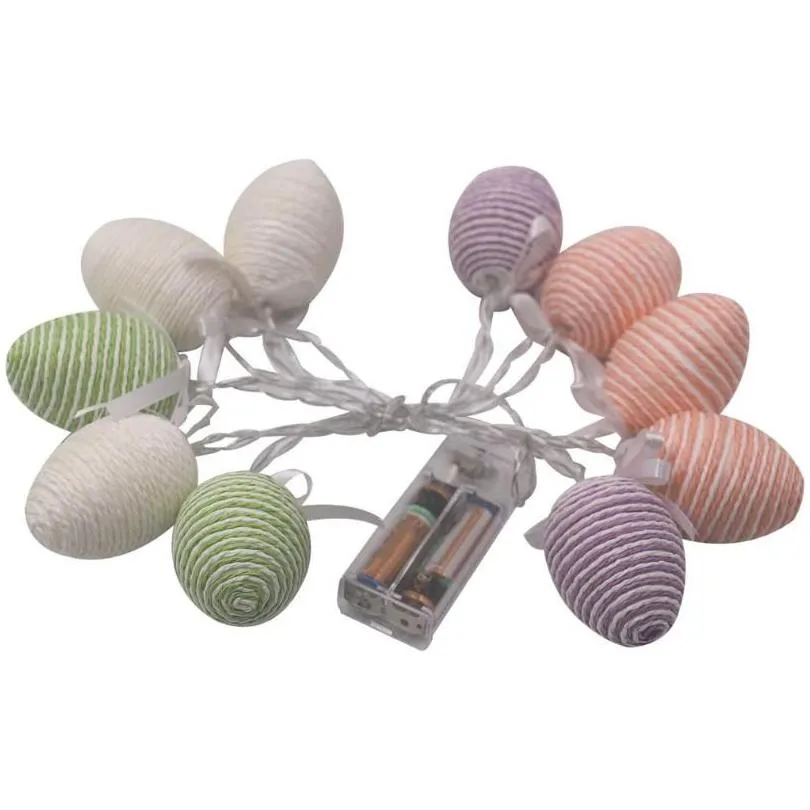 strings colorful usb led string lights easter eggs hanging ornament happy decor event party supplies for home table