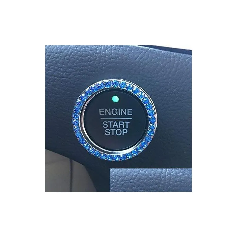 crystal rhinestone car bling ring emblem sticker bling car accessories push to start button key ignition knob bling ring women