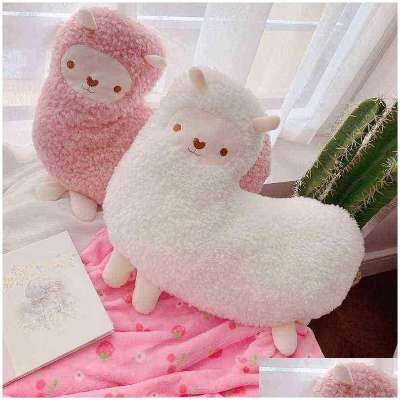 47cm soft kawaii alpaca plush pillow cute cartoon animal lamb with blanket filled doll baby sleeping pillow kids birthday gifts