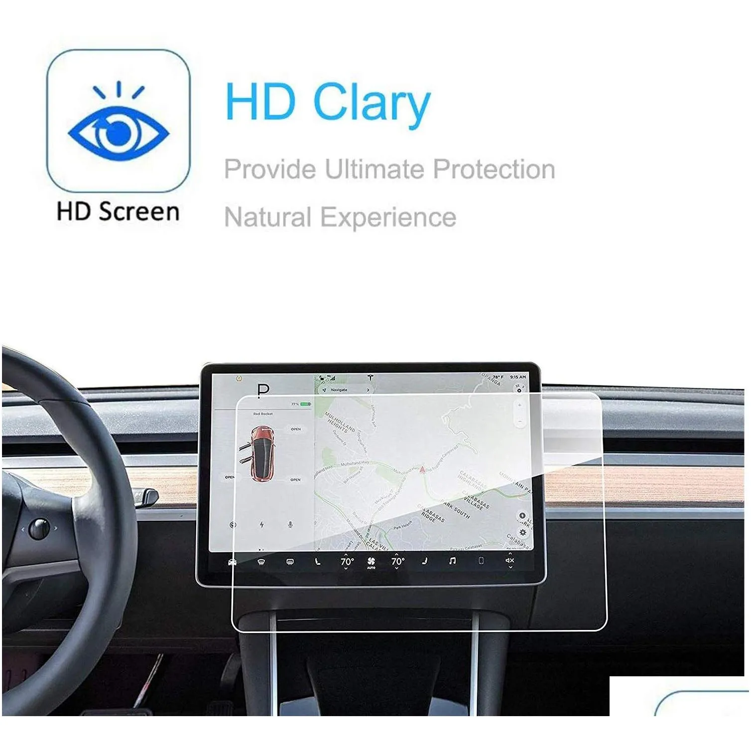 tesla model 3 center control touch screen car navigation tempered glass screen protector