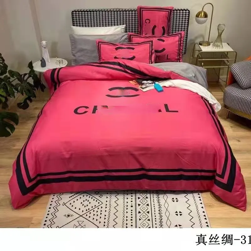 Tencel Four-piece Set Explosive Style Printed Washed Tencel Four-piece Set Can Be Naked Sleeping Bedding