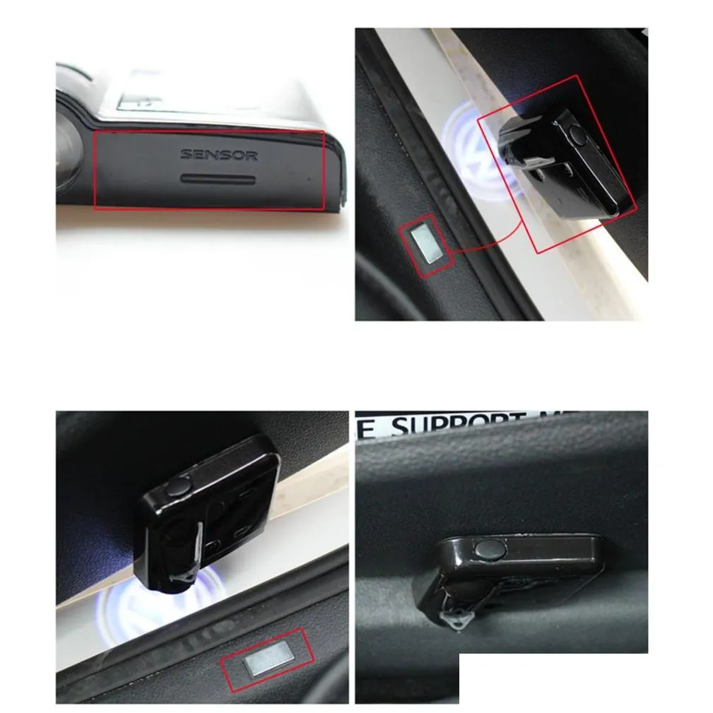 wireless car door welcome light no drill type cool bat logo lights led laser shadow projector lamp for most cars