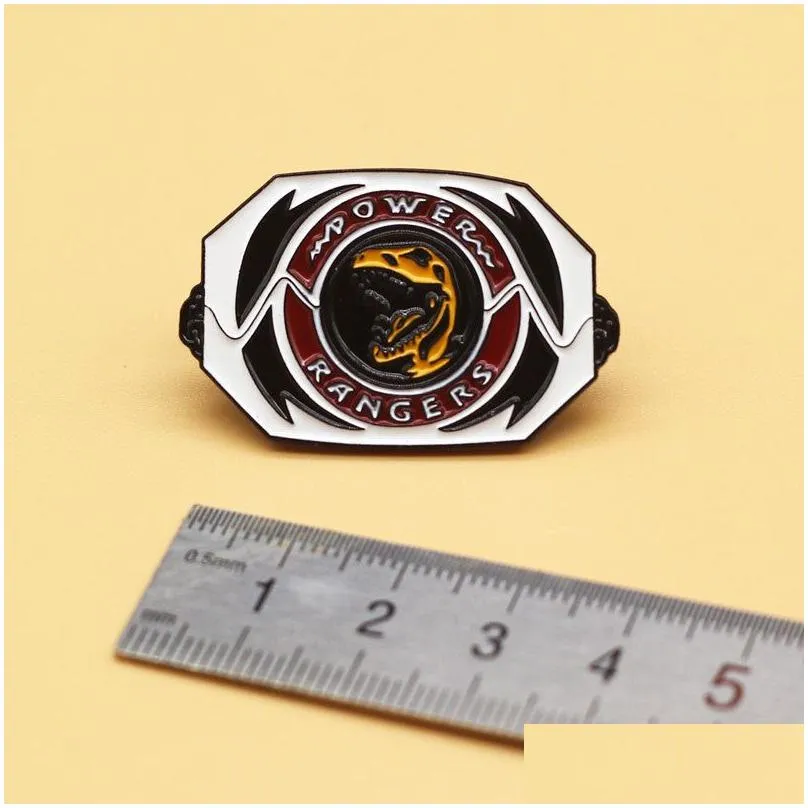 mighty morphin  metal cartoon brooch backpack interesting enamel pins backpack hat bag decorate badges