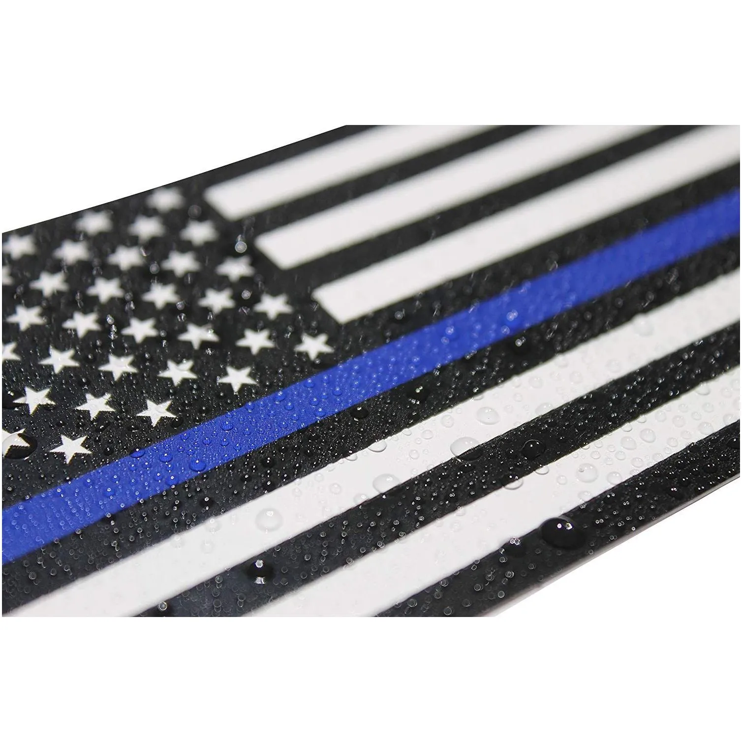 thin blue line flag decal 2.5x4.5 in. black white and blue american flag sticker for cars and trucks