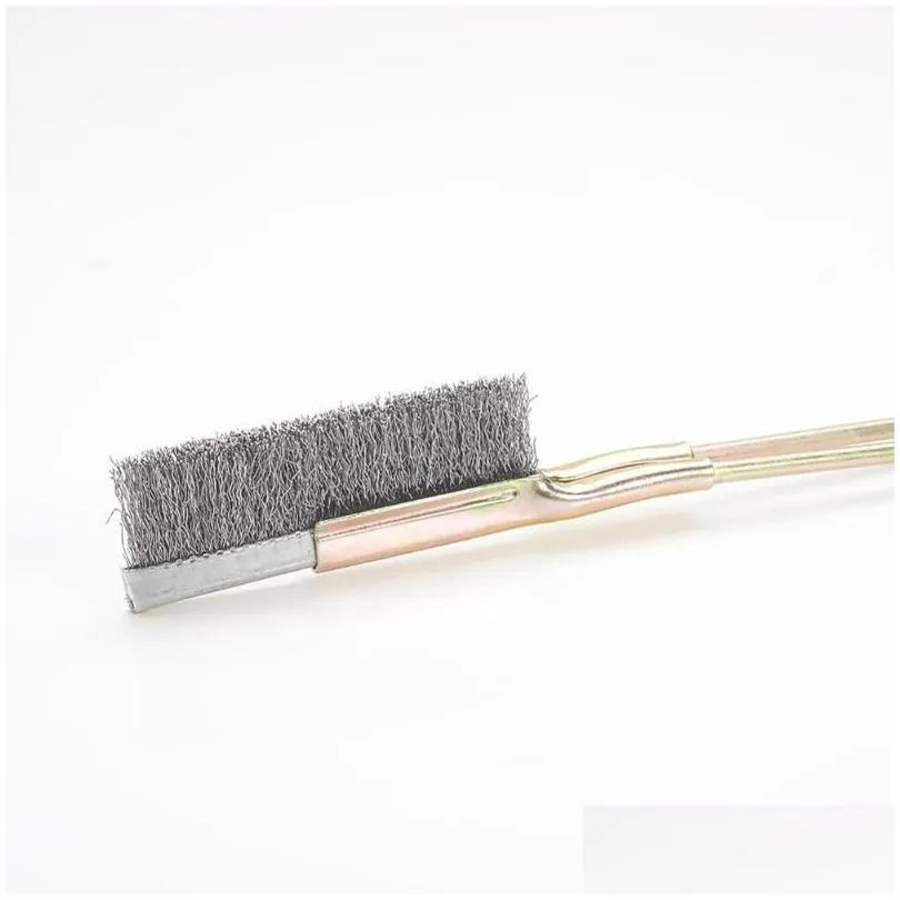  straight stainless steel/brass wire knife brush 2.4cm working width metal handle for life and industry 1pcs