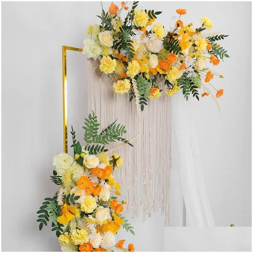 decorative flowers wreaths 50/100cm diy wedding flower wall arrangement supplies silk rose hydrangea artificial row decor iron arch