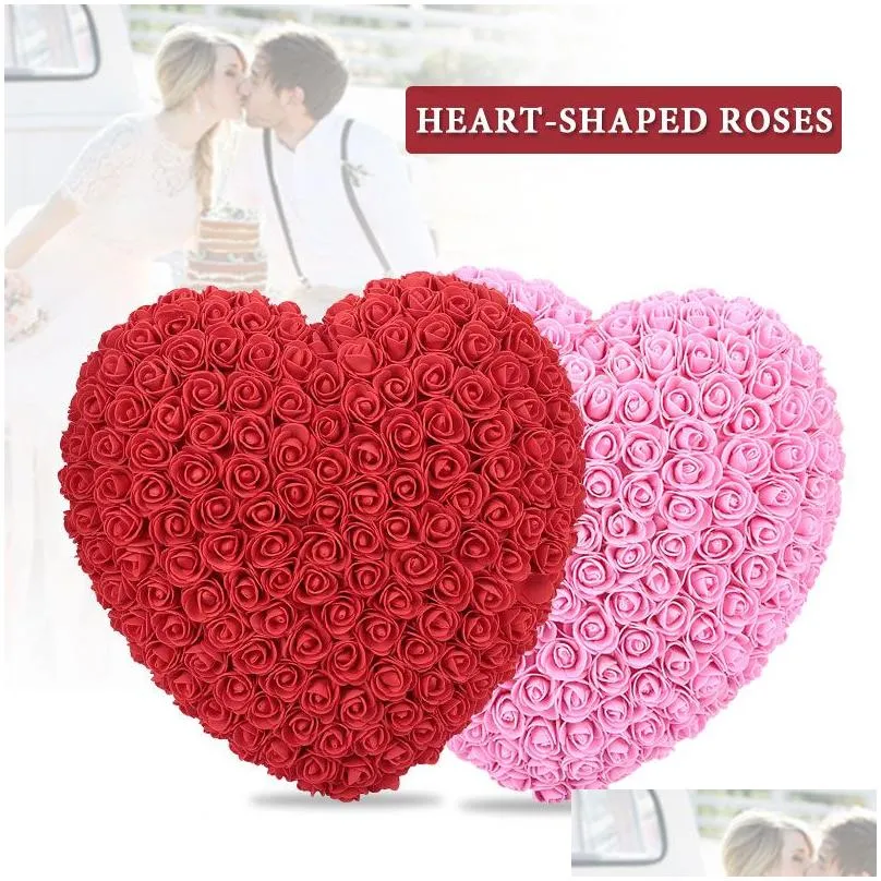 pe rose love heart lovely gift valentines day wedding birthday decorations girlfriend toy simulated