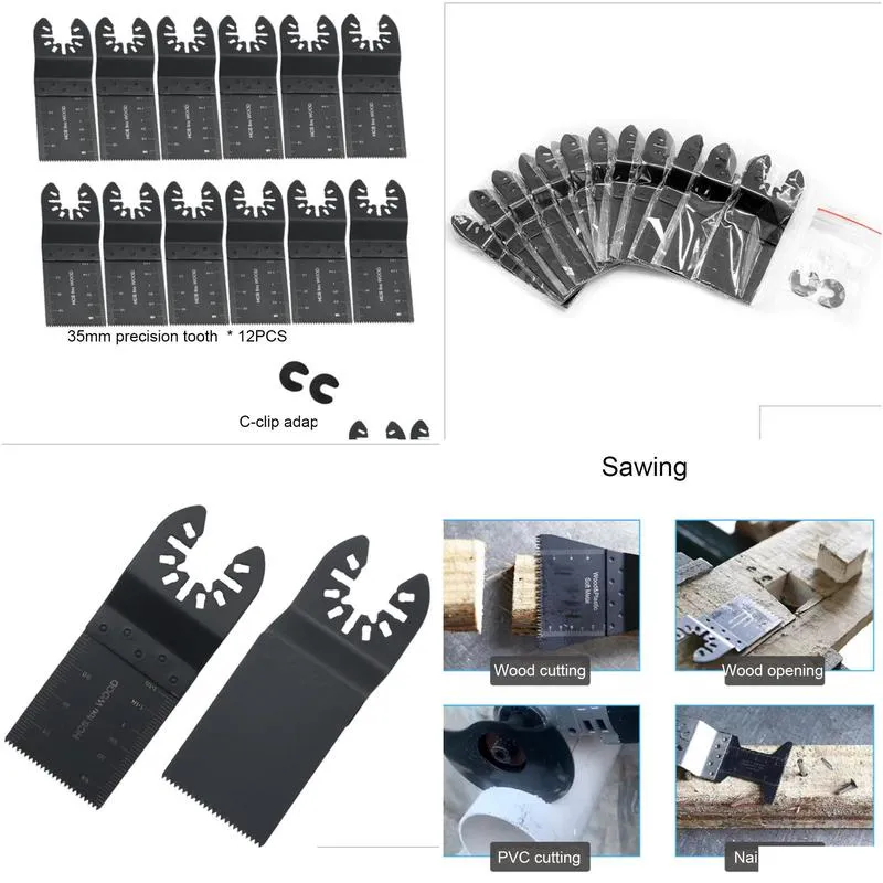 14pcs tools multifunction bimetal precision saw blade oscillating multitool for renovator power cutting multimaster tools