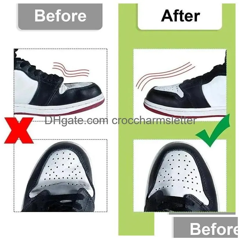 Shoe Parts Accessories Shoes Shield For Sneaker Anti Crease Wrinkled Fold Support Toe Cap Sport Ball Head Stretcher White Black Gr