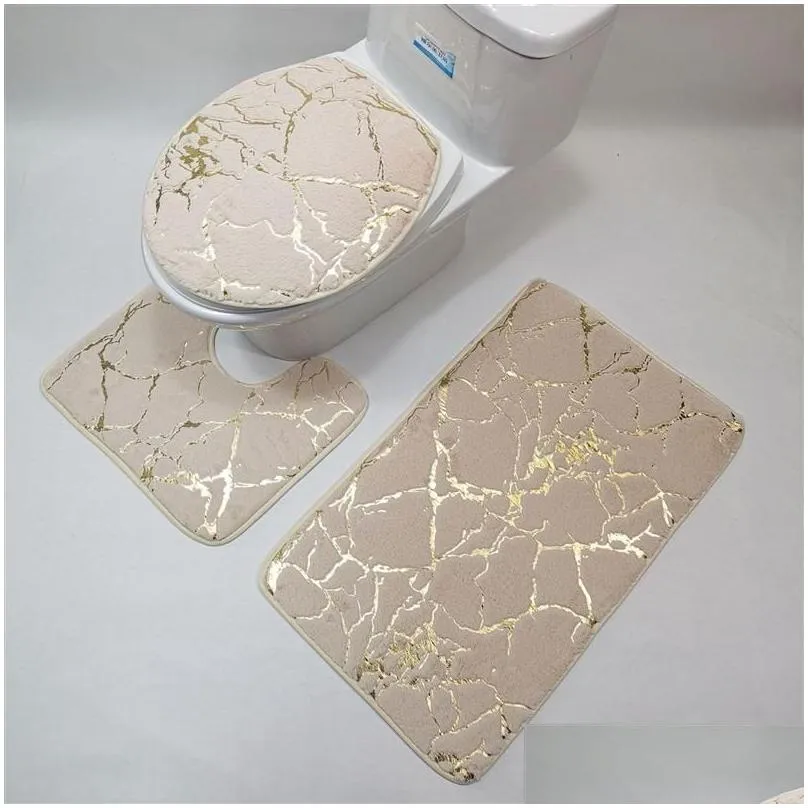 carpets gold printing rugs for bedroom mechanical wash geometric print rug and home living room bathroomtoilet mats set