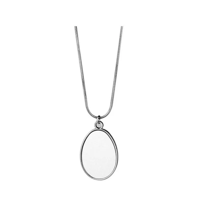 sublimation necklace blanks with chain blank bezel pendant trays oval shape diy necklaces for women jewelry making