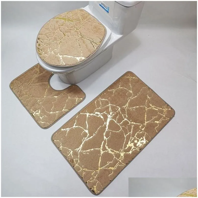 carpets gold printing rugs for bedroom mechanical wash geometric print rug and home living room bathroomtoilet mats set