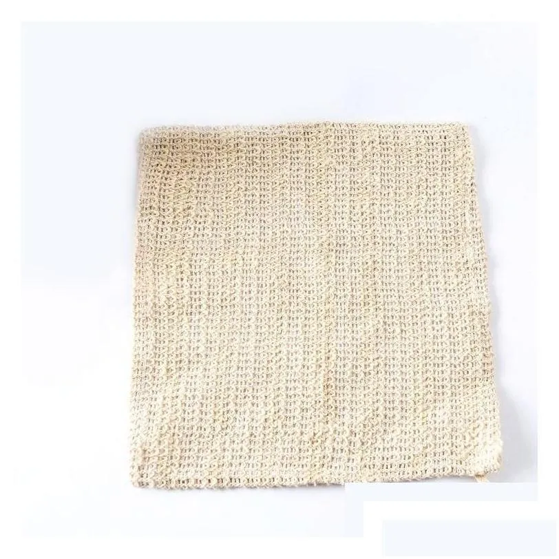 bath brushes sponges scrubbers 100% nature sisal cleaning towel for body exfoliating linen wash cloth 25x25cm shower washcloth fa