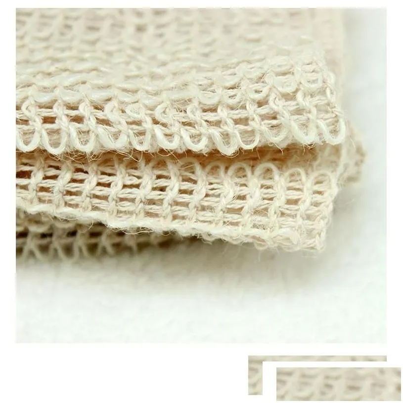 bath brushes sponges scrubbers 100% nature sisal cleaning towel for body exfoliating linen wash cloth 25x25cm shower washcloth fa