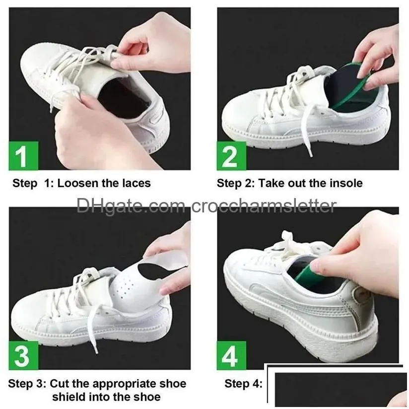 Shoe Parts Accessories Shoes Shield For Sneaker Anti Crease Wrinkled Fold Support Toe Cap Sport Ball Head Stretcher White Black Gr