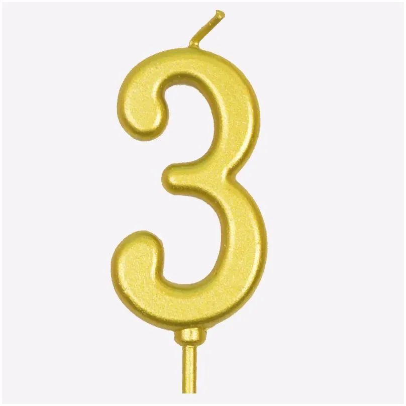 100pcs gold 09 number environmental smokeless digital candle add chassis tray kids baby birthday party supply cake decor