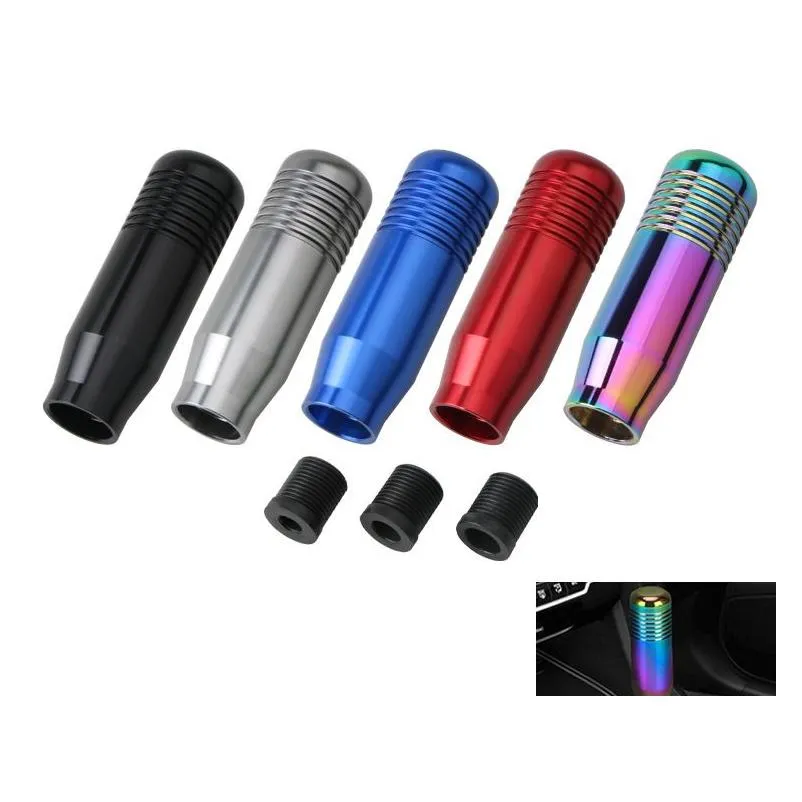 universal 85mm nonslip gear shift knob manual transmission aluminum knurled shifter lever knob