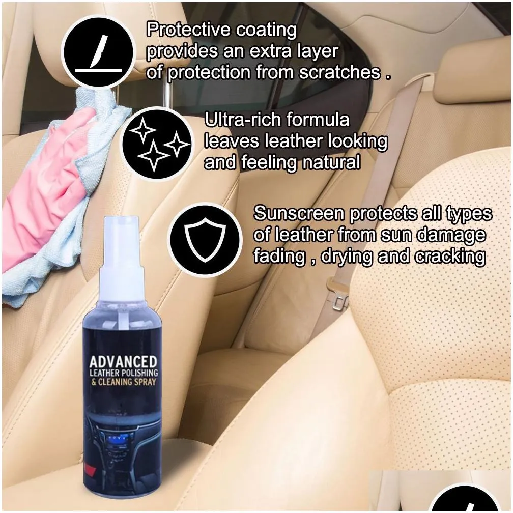 car interior cleaner agent roof fabric flannel leather seat car seat cleaning wax cleaner coating polishing spraying wax leather