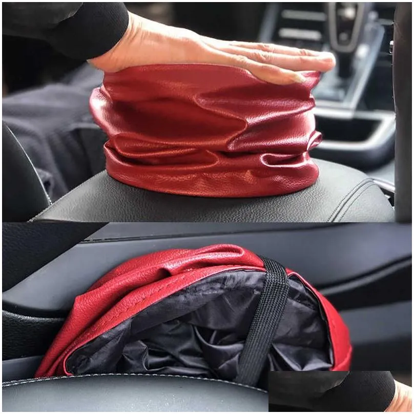 car storage busket interior rubbish container waterproof garbage can bin folding car trash bin trash can car trash