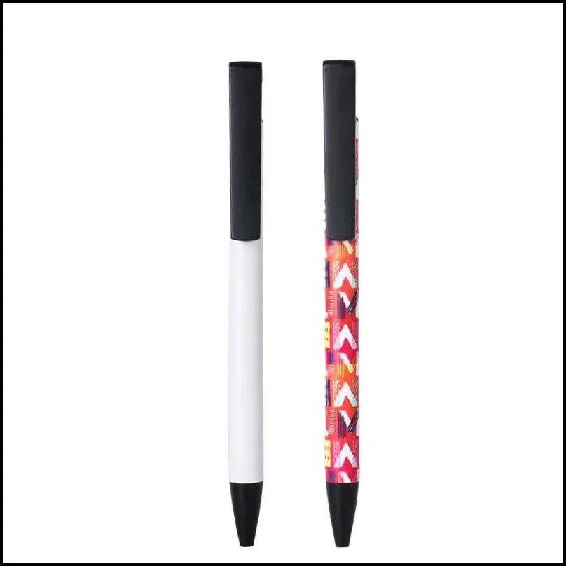 sublimation blank ballpoint pen plastic white diy gel pens advertising business pencil christmas gift for student