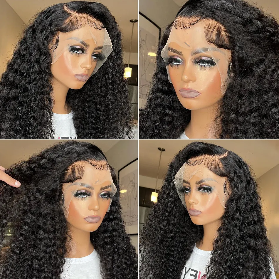 Brazilian Long Water Wave Lace Front Wig Black /Brown /Blonde /Red Hd Lace Wigs For Women 34 Inch Deep Wave Lace Frontal Synthetic Wig