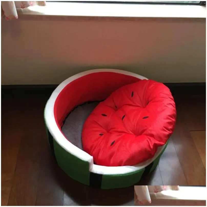 cat beds furniture cute watermelon modeling pet bed mat sofa for dogs fruit s m l 2022