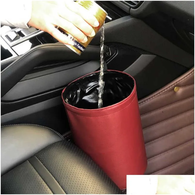 car storage busket interior rubbish container waterproof garbage can bin folding car trash bin trash can car trash