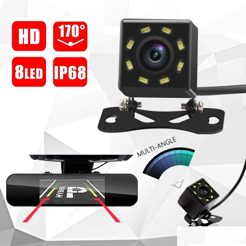 8 led ir night vision back camera waterproof backup parking camera universal wide angle rearview car rear view camera