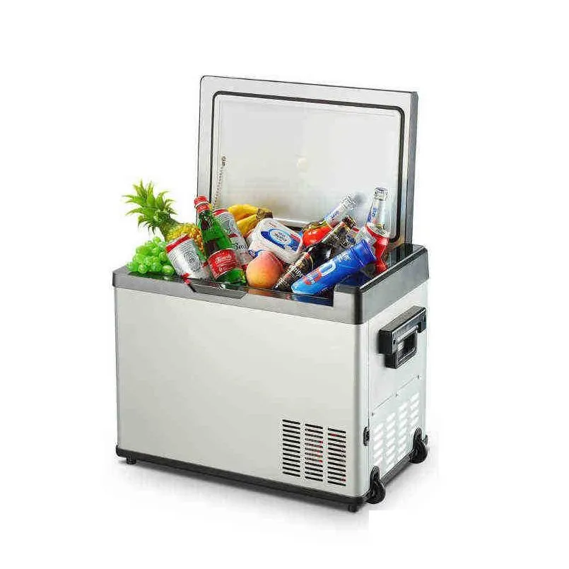 50l car refrigerator fridge auto compressor zer 12v24v for van rv vehicle home use picnic camping portable cooler h220510