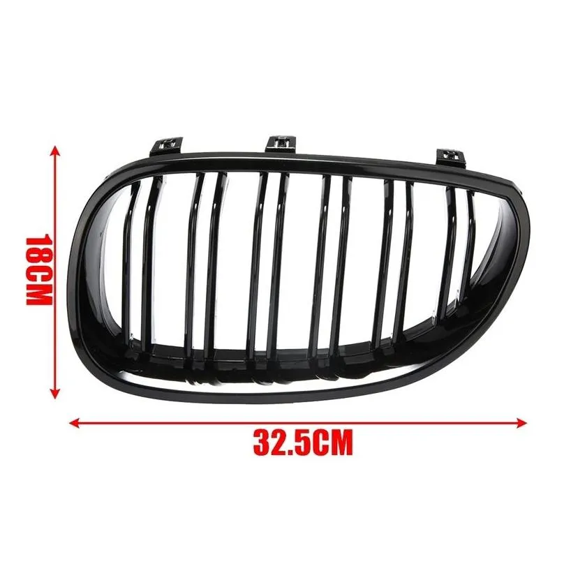 car front kidney grilles racing grill for bmw e60 e61 5 series m5 520i 535i 550i 20042010 dual line double slat auto styling