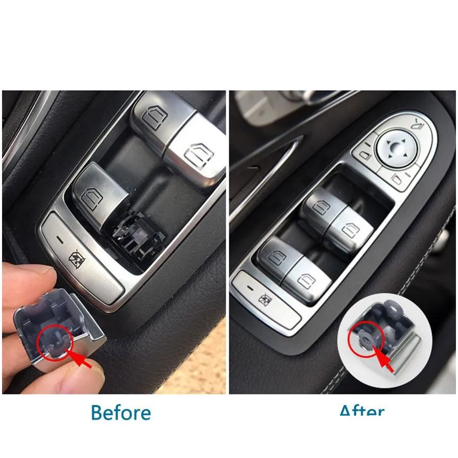 car window switch repair button cover vehicle door glass control switch key cap for mercedes benz w205 w253 w213 c e glc class