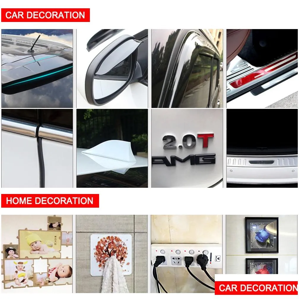 8/10/15/20mmx3m multifunction car stickers decoration car double side tape acrylic foam transparent adhesive auto glue stickers
