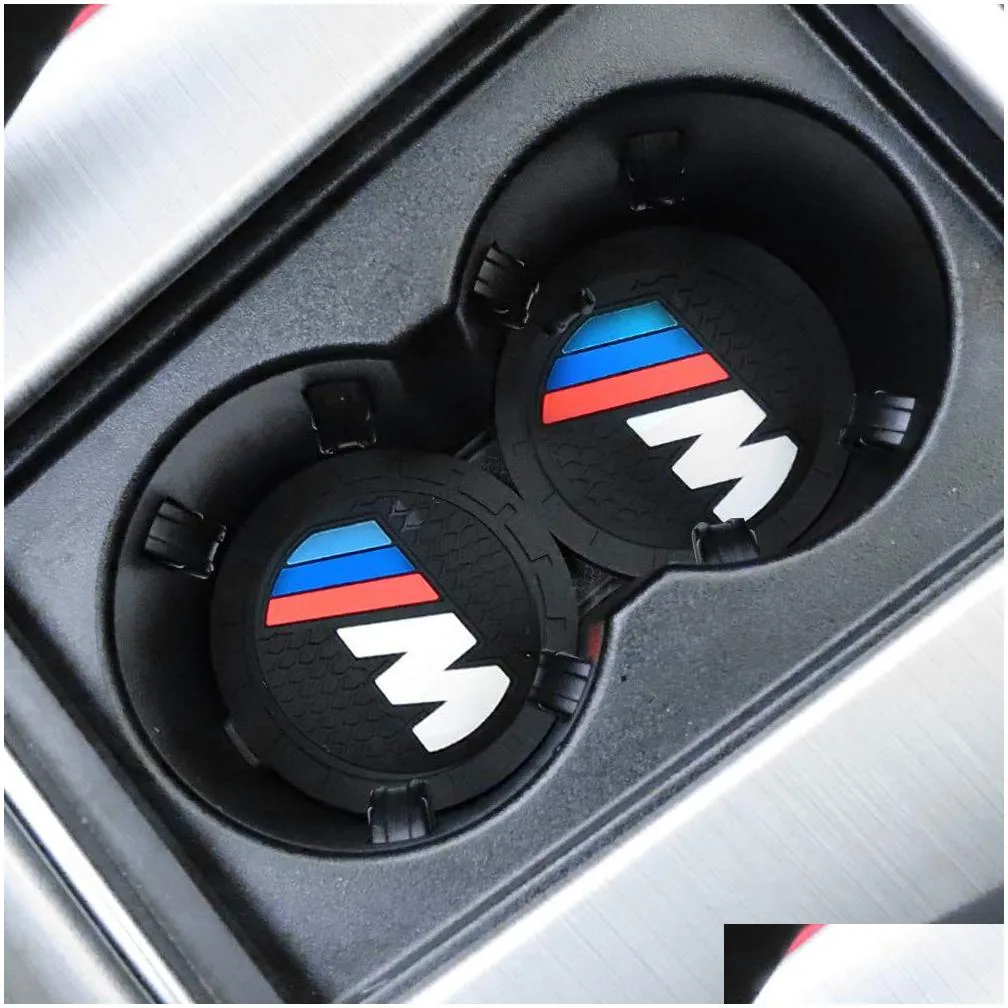 2 pcs 2.75 inch m line car interior accessories anti slip cup mats for bmw 1 3 5 7 series f30 f35 320li 316i x1 x3 x4 x5 x6