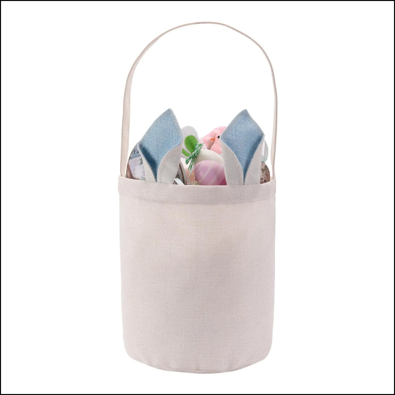 sublimation easter bunny bucket festive polyester blank diy rabbit ears basket personalized candy gift bag with handle