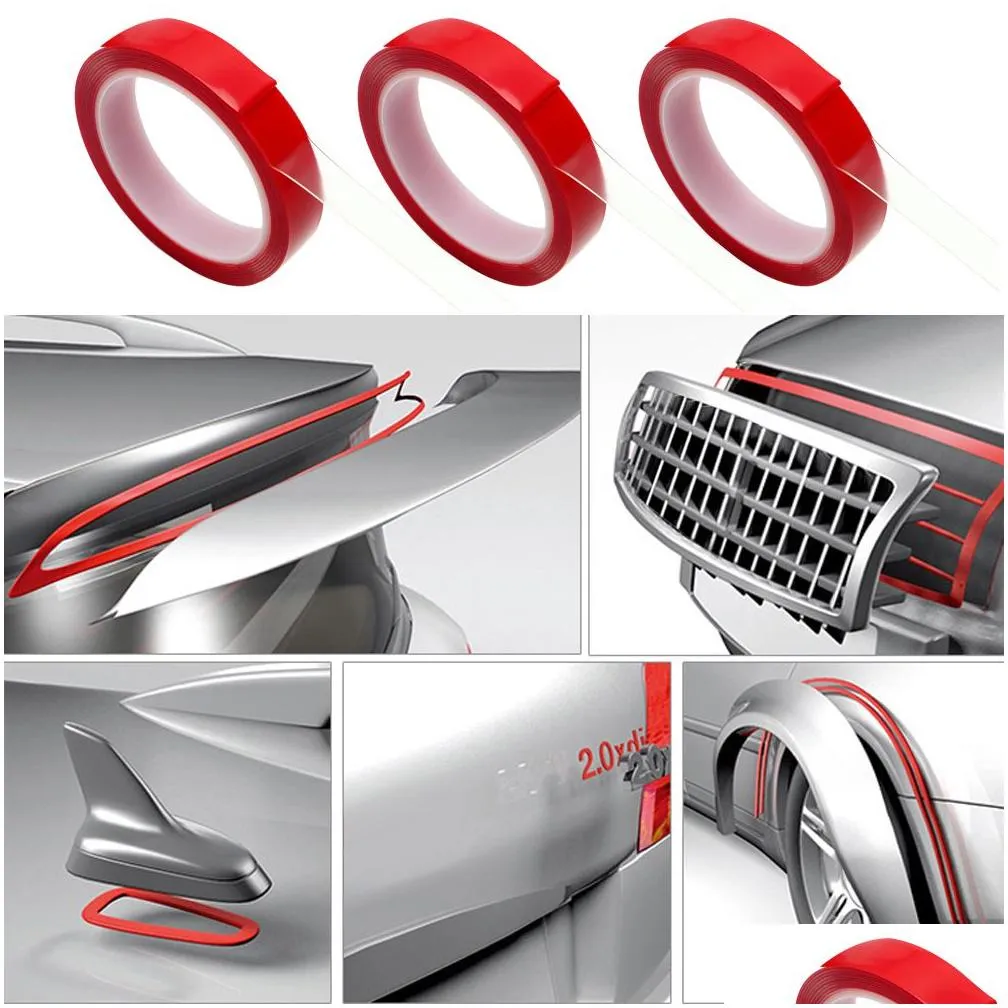 8/10/15/20mmx3m multifunction car stickers decoration car double side tape acrylic foam transparent adhesive auto glue stickers