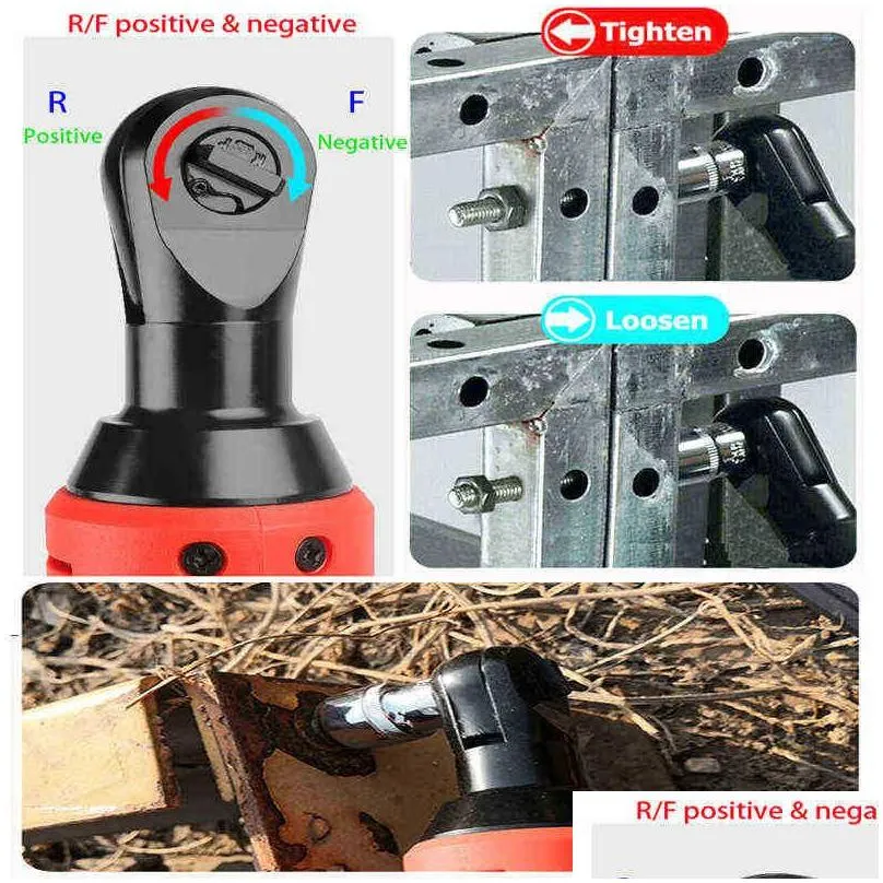 12v/18v impact wrench cordless rechargeable electric wrench 3/8 inch right angle ratchet wrenches impact driver power tool h220510