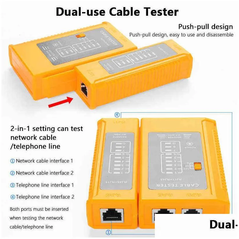 rj45 rj11 rj12 cat5 cat5e portable lan network repair tool kit utp cable tester and plier crimp crimper plug clamp pc h220510