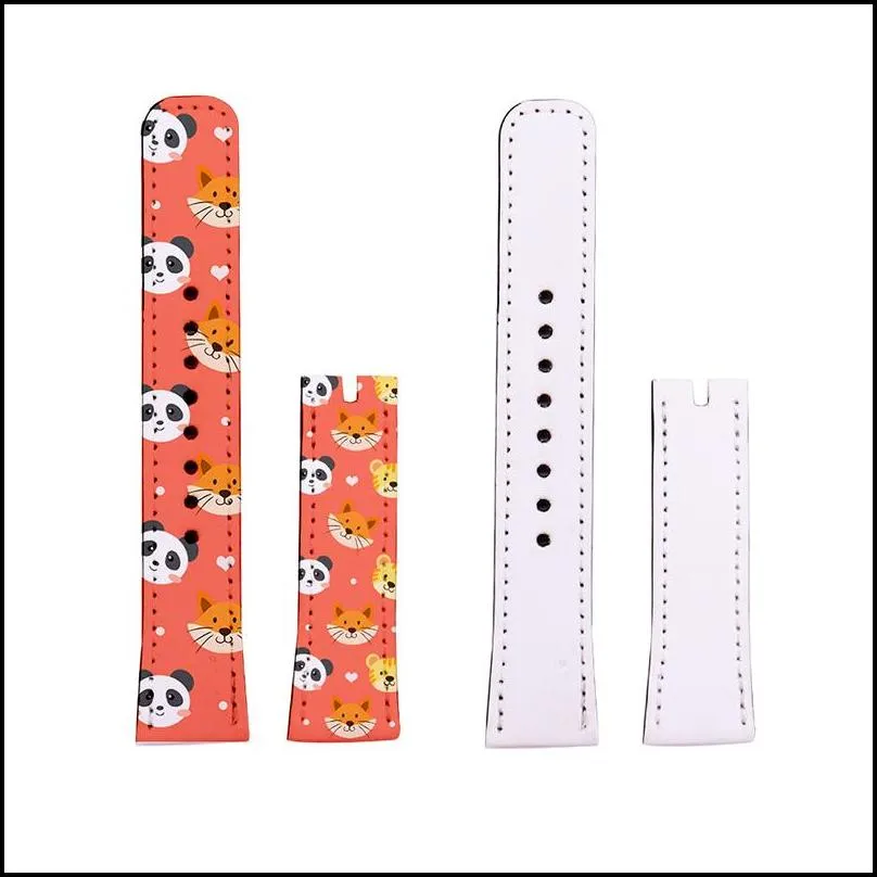 diy sublimation straps white blank party replacement band for iwatch 1 2 3 4 5 pu leather watch band 38 40 42 44mm portable adjustable christmas