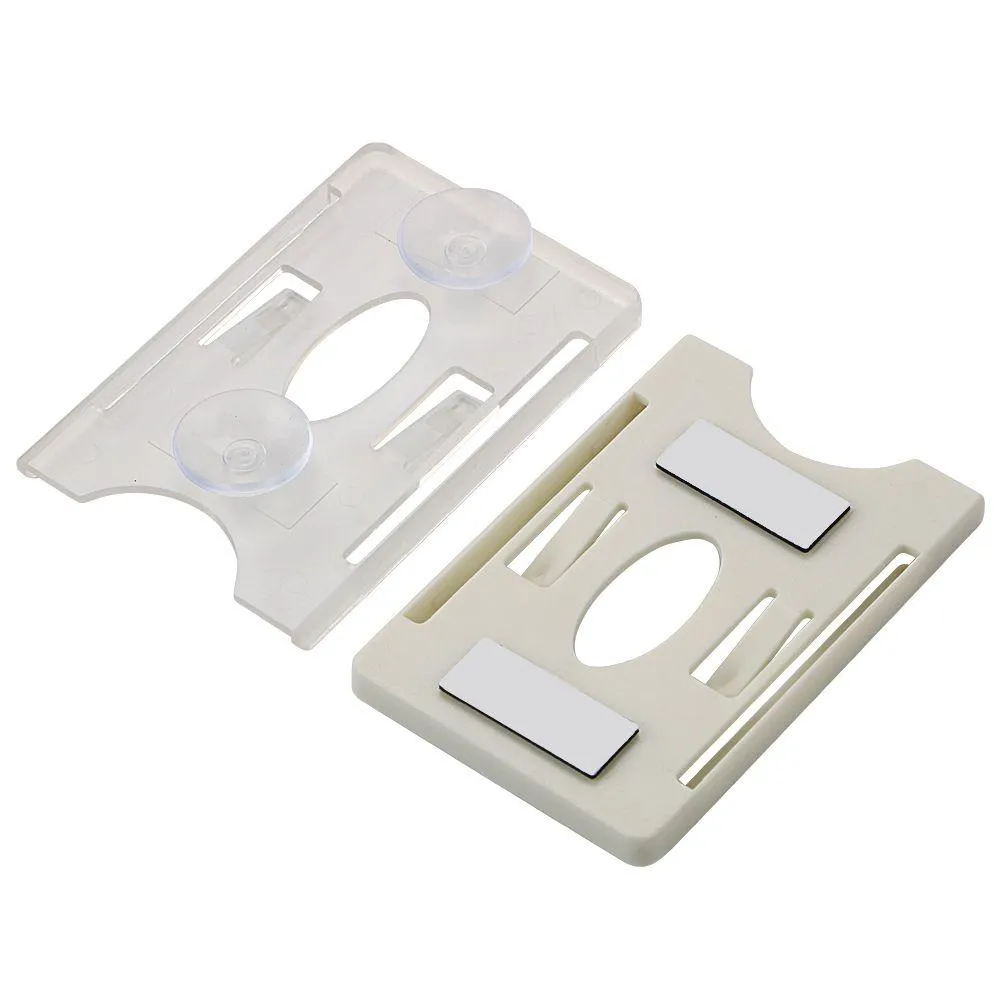 durable sucker card holder for windshield glass tag id ic card holder car card sleeve organization auto interior accessories